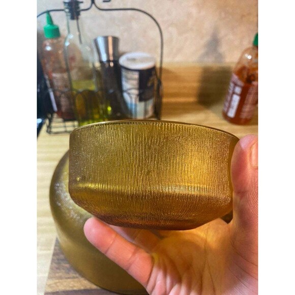 Vintage Amber Glass Chip and Dip Bowl - Picture 10 of 11